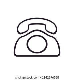 classic home telephone icon vector. old phone icon