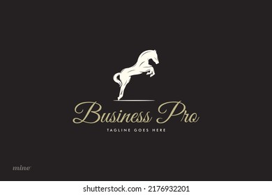 Classic Horse Logo With Fancy Script Font