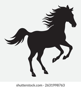 Classic Horse silhouette vector art  icon