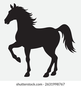 Classic Horse silhouette vector art  icon