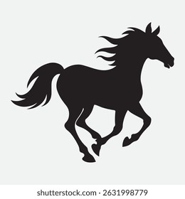 Classic Horse silhouette vector art  icon