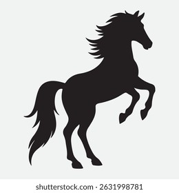 Classic Horse silhouette vector art  icon