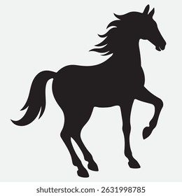 Classic Horse silhouette vector art  icon