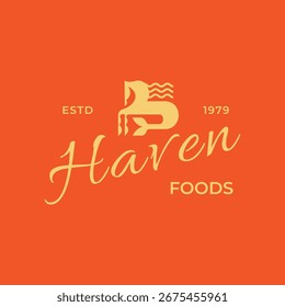 Classic Horse and Waves Logo type with Script Font
