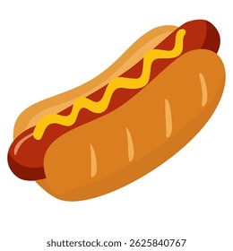 Cachorro quente clássico com mostarda vetor
