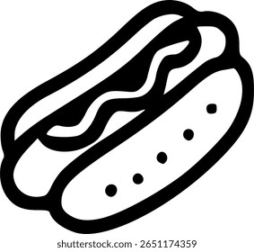 Classic Hot Dog Outline Vector