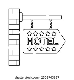 Classic hotel signboard icon, perfect for hospitality, lodging, and travel