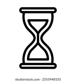 Classic hourglass icon with detailed outline, vector illustration. Editable stroke.