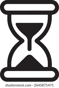 Ícone de ampulheta clássico simbolizando a passagem do tempo e prazos Projeto minimalista elegante evocando nostalgia e urgência para o gerenciamento do tempo