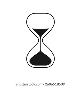 Classic hourglass. Retro timer with sand for time and countdown to measure minutes and seconds interface