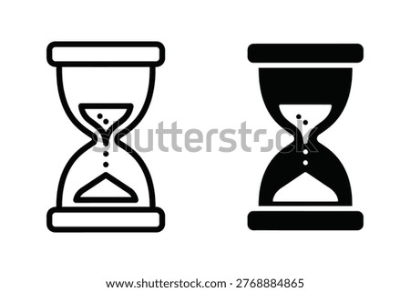Classic Hourglass Sand Timer Icon - Time Management and Deadline Concept Symbol