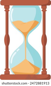 Classic Hourglass Timer, Sand Clock Clipart Illustration