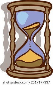 Classic Hourglass Timer, Sand Clock Clipart Illustration