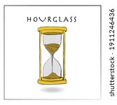 Classic hourglass vector, hand sketch or doodle