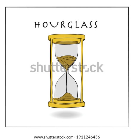 Classic hourglass vector, hand sketch or doodle