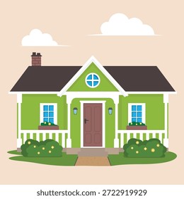 Ilustración vectorial de construcción de casas clásicas
