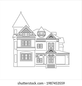 Ilustración de diseño de casa clásica formato de vectores, adecuado para sus necesidades de diseño, logotipo, ilustración, animación, etc.