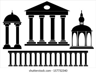  classic house icon set isolated on white background