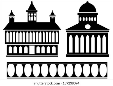 classic house icon set isolated on white background