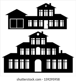 classic house icon set isolated on white background