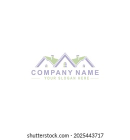 classic house logo with bright and modern colors, suitable for real estate, housing, brokers, lodging, insurance