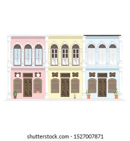 A classic house, Old town.Sino-Portuguese style - Vector