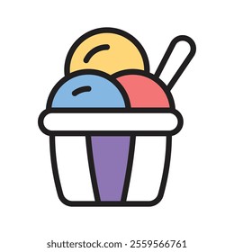 Classic ice cream scoop icon for tasty treats.