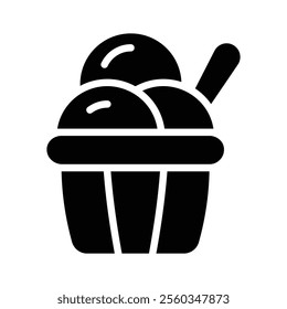 Classic ice cream scoop icon for tasty treats.