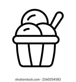 Classic ice cream scoop icon for tasty treats.