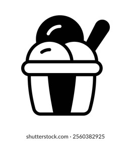 Classic ice cream scoop icon for tasty treats.