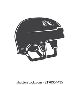 Classic Eishockey Helmet Ikone Silhouette. Vektorgrafik einzeln auf weißem Hintergrund. Eishockey-Helmet Wintersportausrüstung.