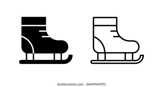 Classic ice skates icon set for winter sports, ice skating, and recreation. Perfect for holidays, leisure, and cold weather themes.