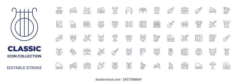 Classic icon collection. Thin line icon. Editable stroke. Editable stroke. Classic icons for web and mobile app.