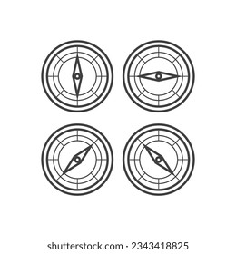 Classic icon of compass navigation, Windrose vintages icon compass,  Navigation technology, geolocation customizable illustration. GPS guide cursor. Navigation icons vector illustration, Vector icon.