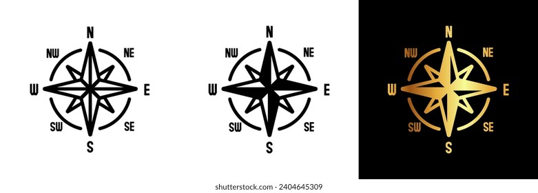 Un icono clásico que representa una brújula, ideal para sitios web, aplicaciones o diseños asociados con la navegación, exploración y aventura.