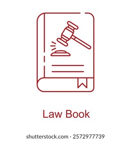 A classic icon of a law book, symbolizing knowledge, regulations, and legal reference.