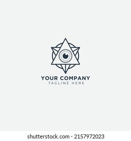 classic icon pyramid triangle eye logo design