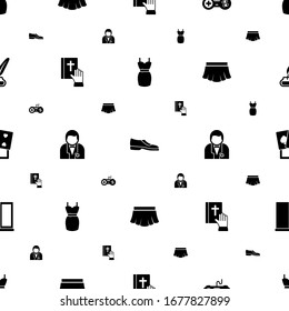 classic icons pattern seamless. Included editable filled dress, Man shoes, joystick, vow, groom, skirt, poker, window, Inkwell icons. classic icons for web and mobile.