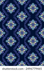 Patrón sin fisuras clásico del ikat Damask - Ilustración vectorial para el diseño elegante del Fondo de pantalla del fondo