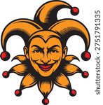 Classic illustration of a grinning jester