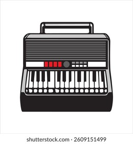 CLASSIC ILLUSTRATION OF PIANO VINTAGE COLOR