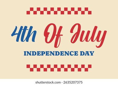 Classic Independence Day Poster 4th of July Typography with Checker Accents