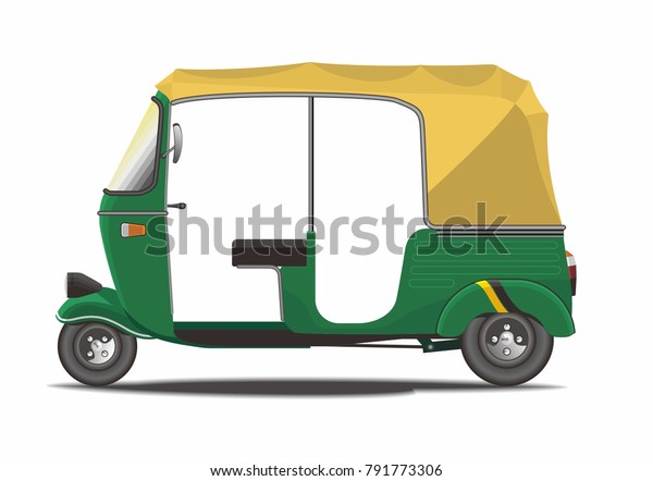 Classic India Rickshaw Stock Vector (Royalty Free) 791773306 | Shutterstock