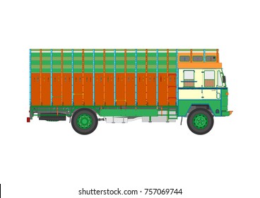 old indian truck images stock photos vectors shutterstock https www shutterstock com image vector classic indian jingle truck flat vector 757069744