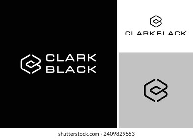 Classic Initial Letter BC Hexagon Spiral Bind Line Link Connection Design