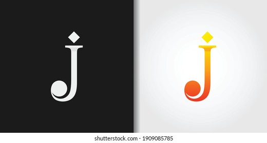 idea del conjunto de logotipos j de letra inicial clásica