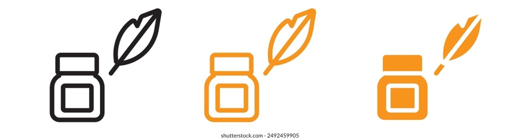 Classic Ink and Quill Icon for Writing and Literature Graphics Perfect for Representing Traditional Writing Tools and Literary Themes