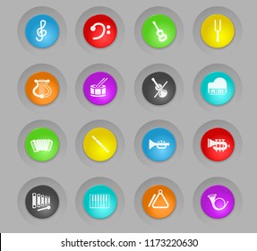 classic instruments colored plastic round buttons web icons for user interface design
