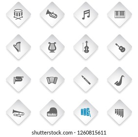 classic instruments flat rhombus web icons for user interface design