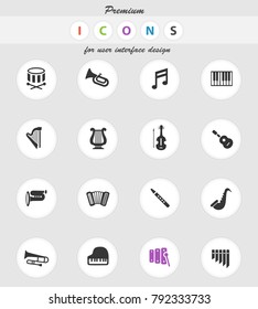 classic instruments web icons for user interface design